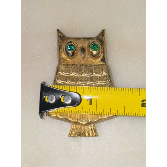 Vintage Avon Owl Solid Perfume Brooch Pin Hinged Locket 2" 1960s Gold Tone - Picture 5 of 5